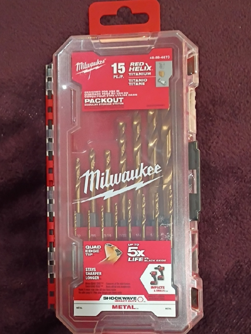 Milwaukee Red Titanium Drill Bit Set - 15 Pc